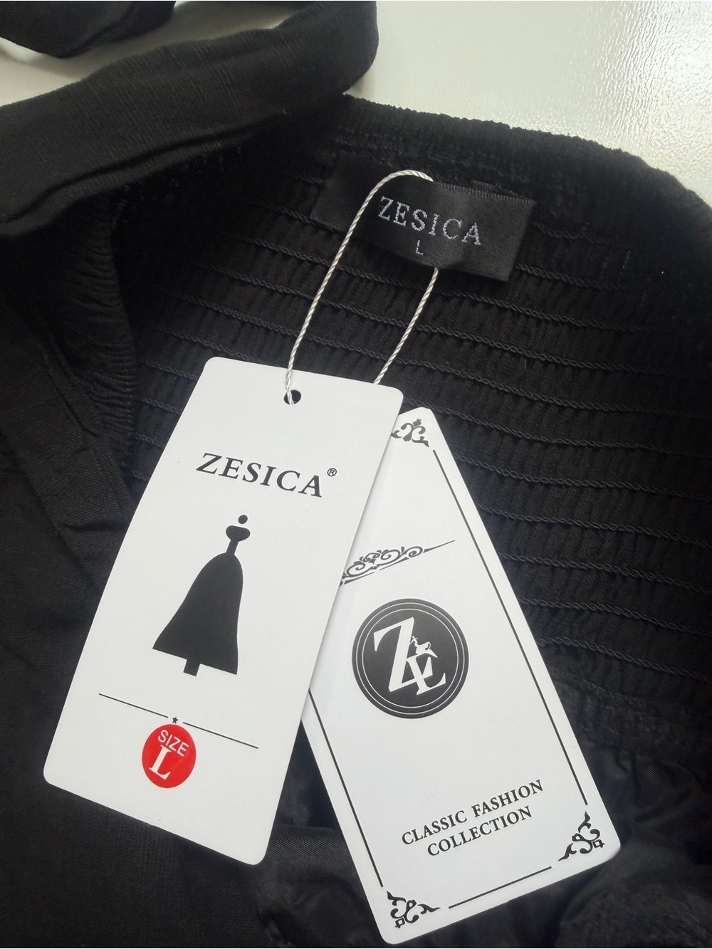 ZESICA Women Black Halter Maxi Dress L Summer Smocked Pockets Lined NWT - Picture 8 of 13